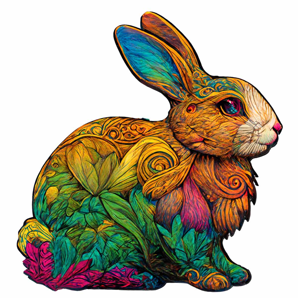 Colorful Rabbit - Wooden Jigsaw Puzzle