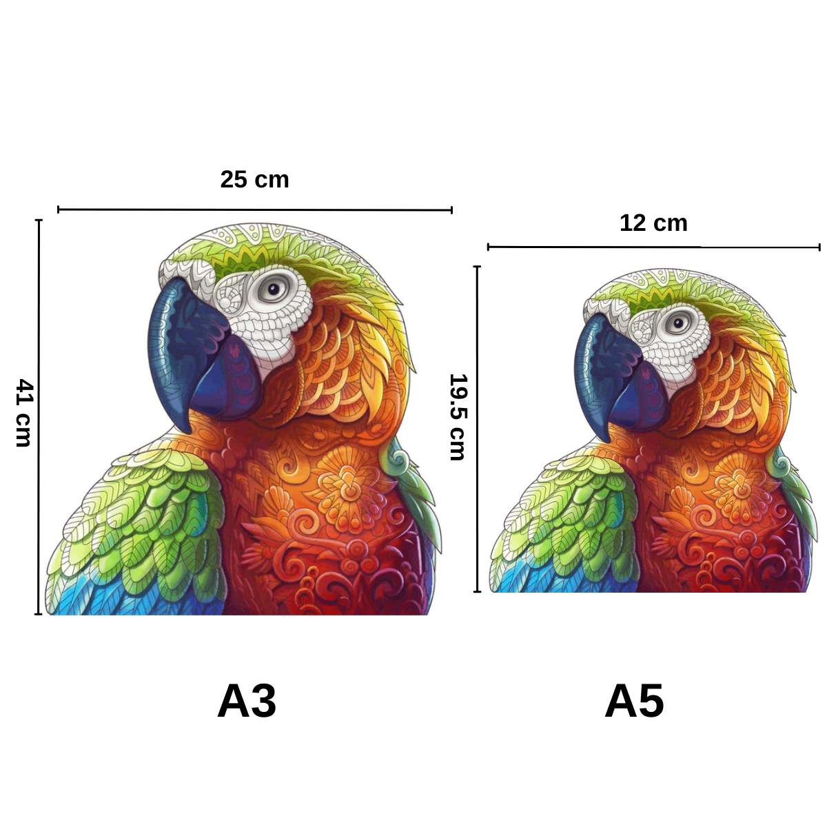 Colorful Parrot - Wooden Jigsaw Puzzle