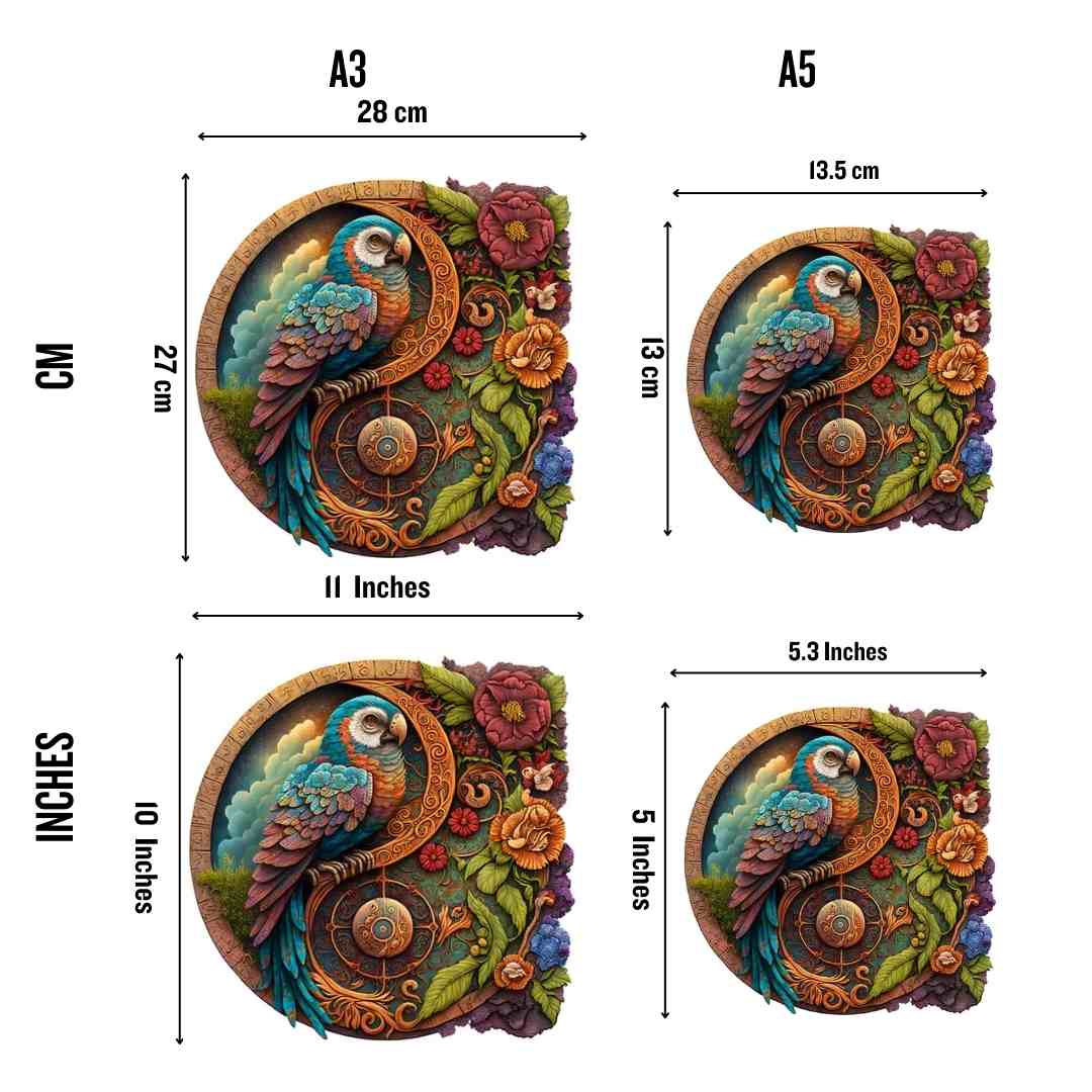 Parrot’s Harmony Yin Yang – Wooden Jigsaw Puzzle