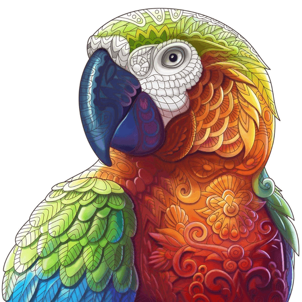 Colorful Parrot - Wooden Jigsaw Puzzle