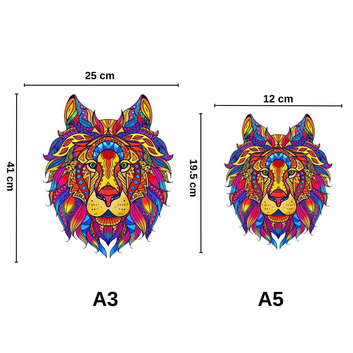 Colorful Lion - Wooden Jigsaw Puzzle
