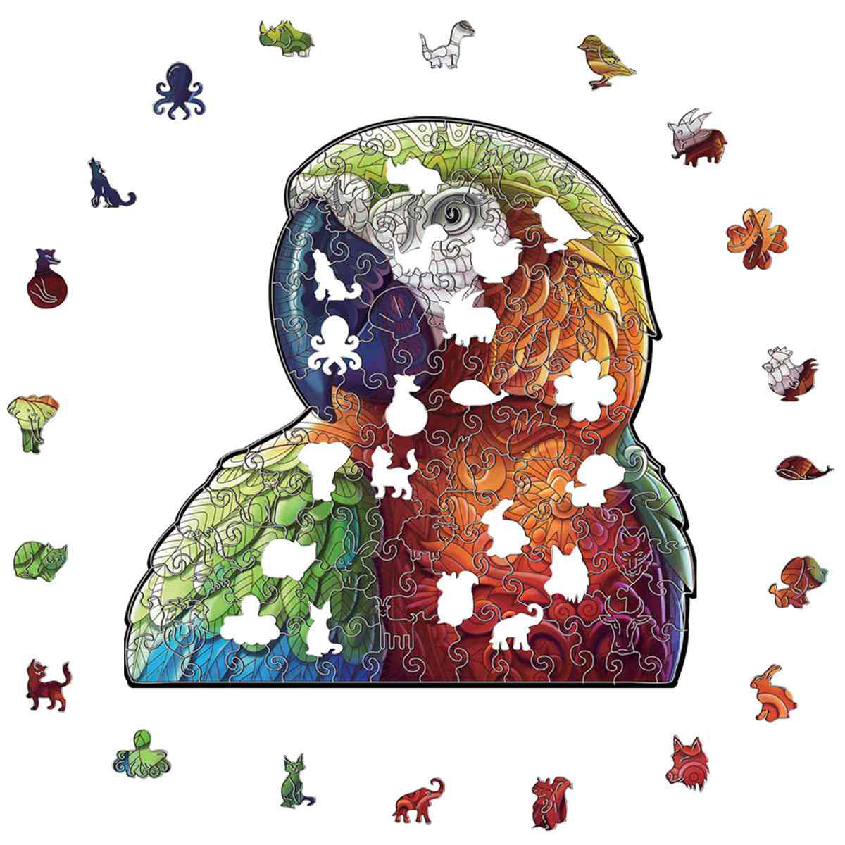 Colorful Parrot - Wooden Jigsaw Puzzle