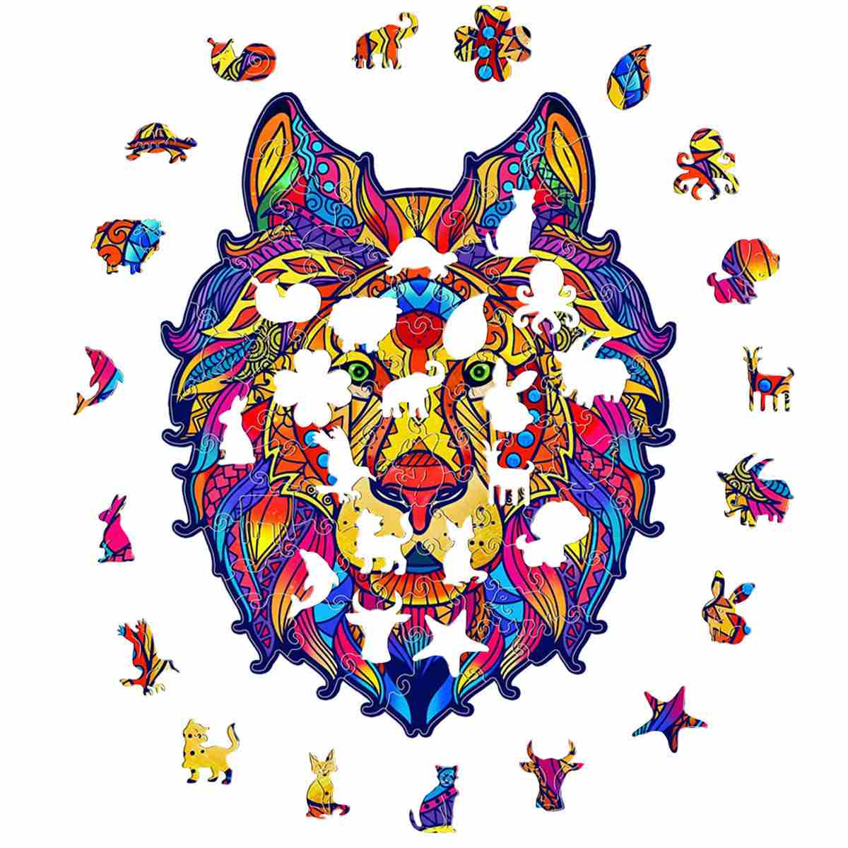 Colorful Lion - Wooden Jigsaw Puzzle