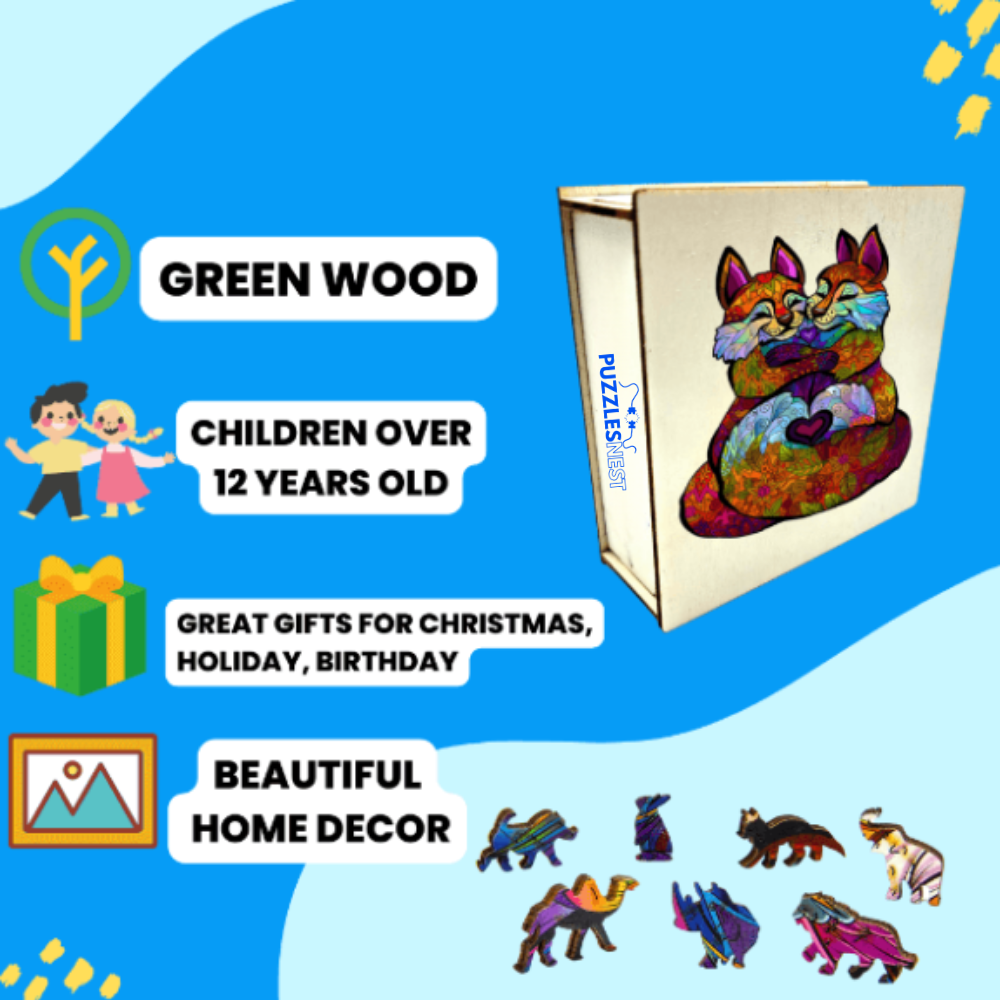 Foxes in Love – Wooden Jigsaw Puzzle