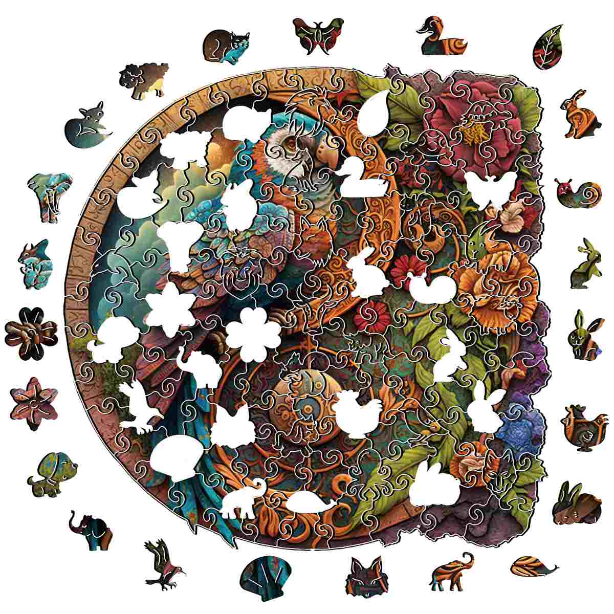 Parrot’s Harmony Yin Yang – Wooden Jigsaw Puzzle