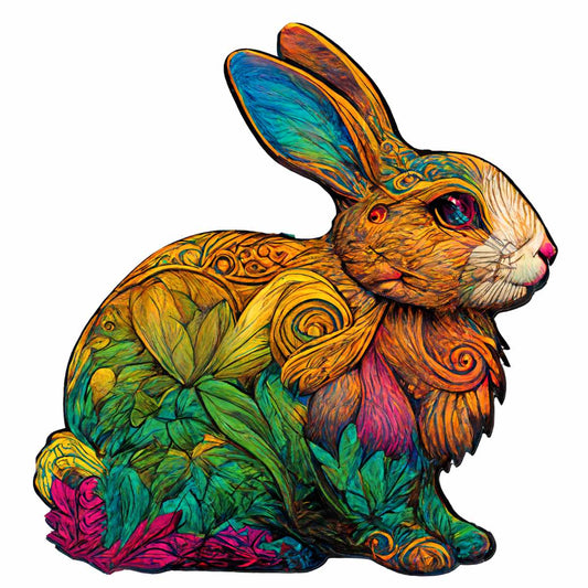 Colorful Rabbit - Wooden Jigsaw Puzzle