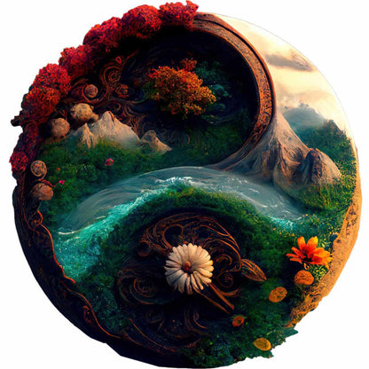 Beautiful Nature’s Yin Yang – Wooden Jigsaw Puzzle